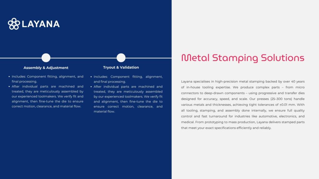 Diagram with Ladata's metal stamping tooling fabrication project process detailed. Part 2.